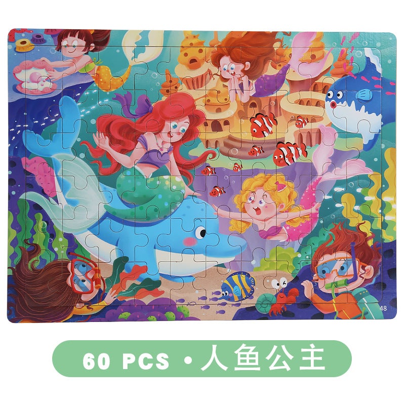 Kidsren'S Wooden 9-30--60-Piece Puzzle Kindergarten Baby Cartoon Fun Puzzle Early Education Educational Toy - Image 1